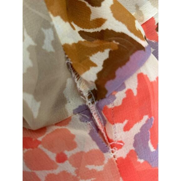 Lauren Ralph Lauren Dress Size 6 Tie Neck Spring Floral Chiffon Long Sleeve - Picture 6 of 13